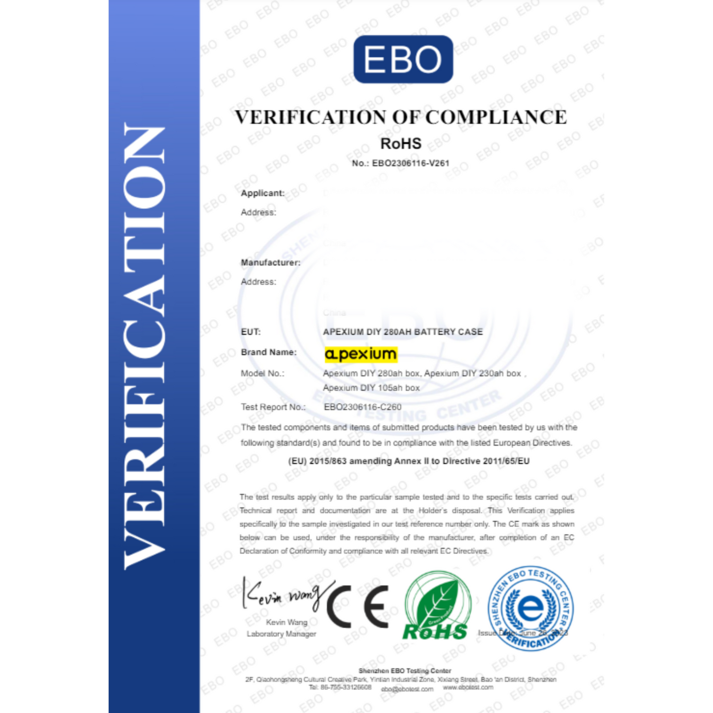 CE certificat