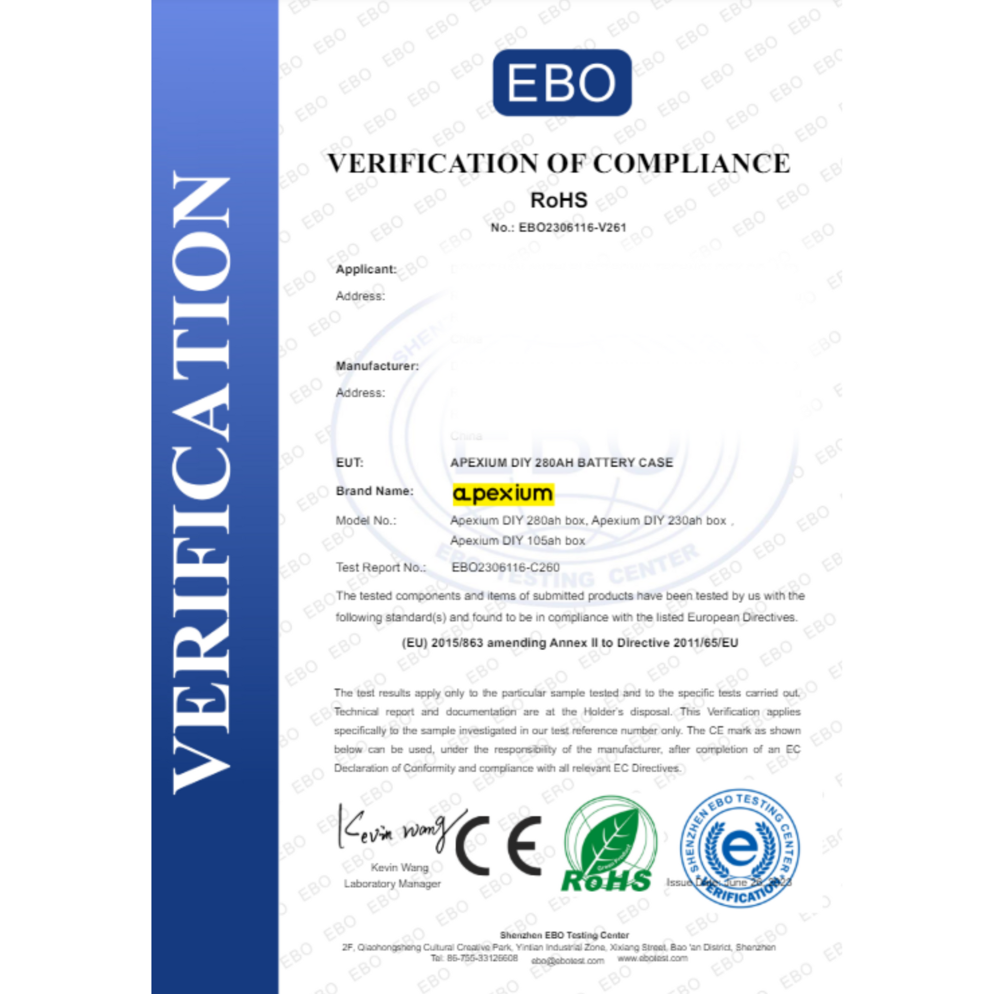 CE certificat